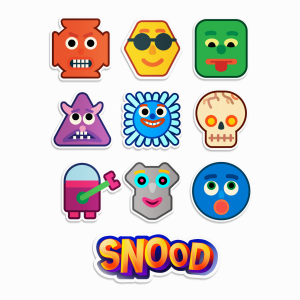 The Snood characters and the Snood logo