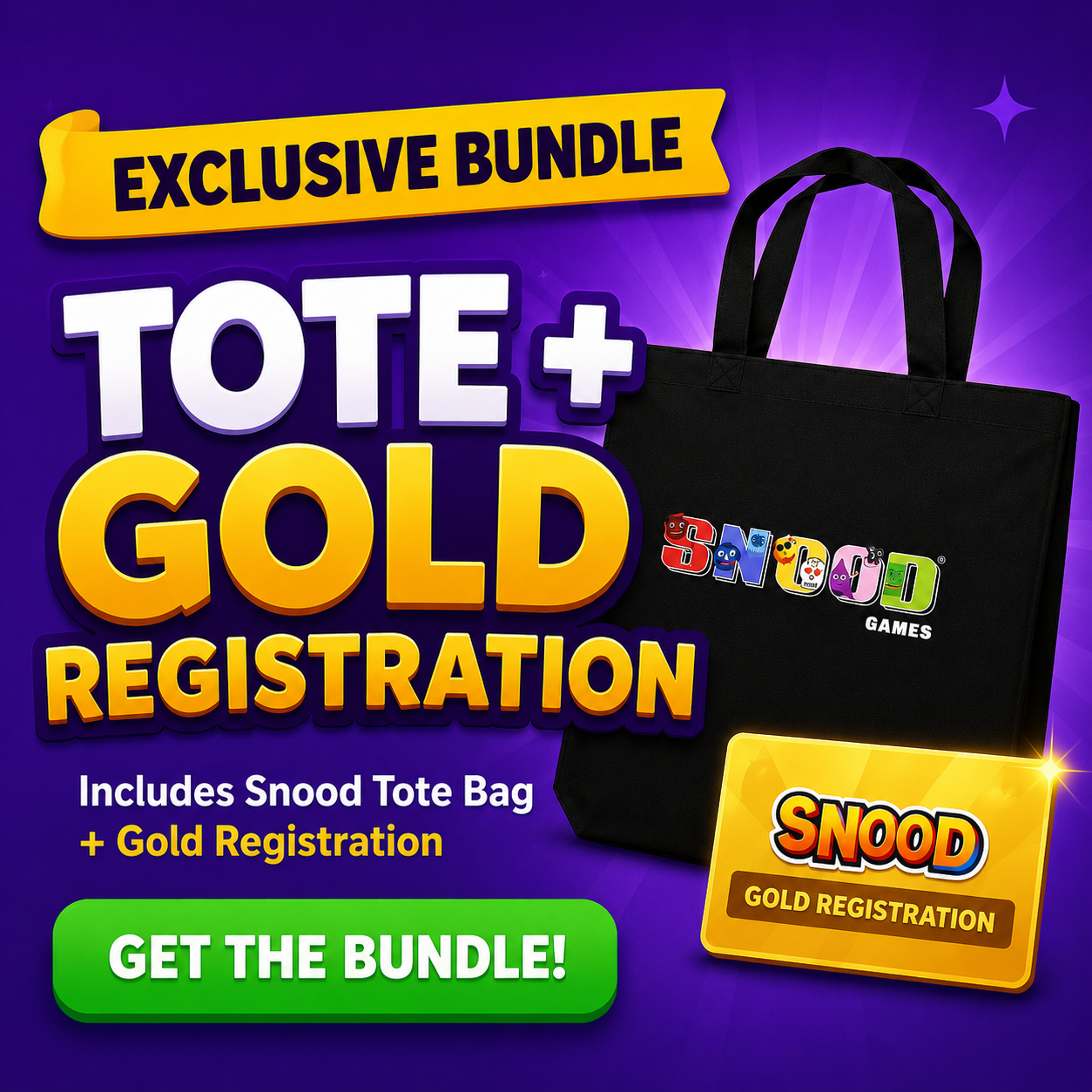 Snood Original – Gold Registration + Tote Bag Bundle