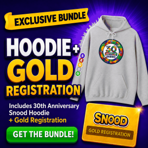 Snood Original - Gold Registration + 30th Anniversary Snood Hoodie Bundle