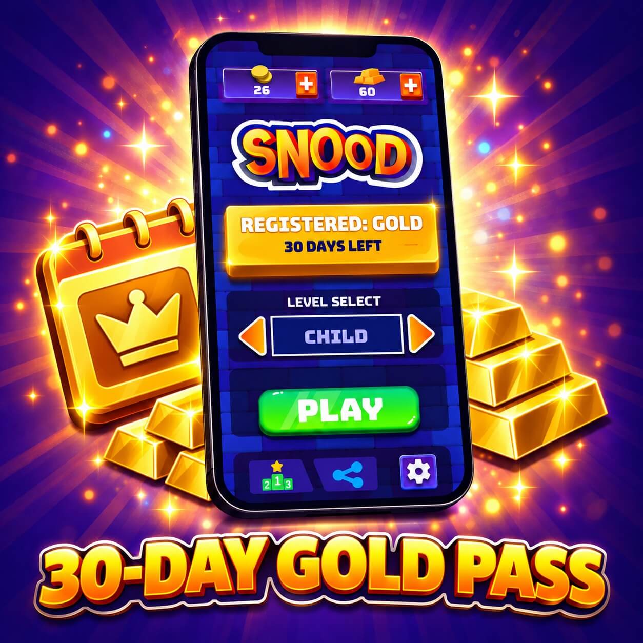 Snood Original Gold Pass (30 Days) - Mobile App